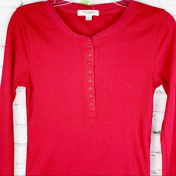 NEW- Active Basic Striped Thermal Henley Shirt LG - Picture 3 of 12